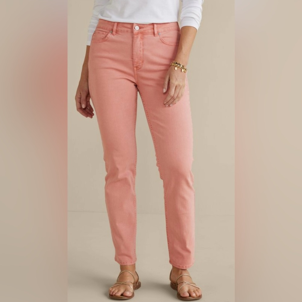 Soft Surroundings Ultimate Straight Leg Jeans Pink Size Small